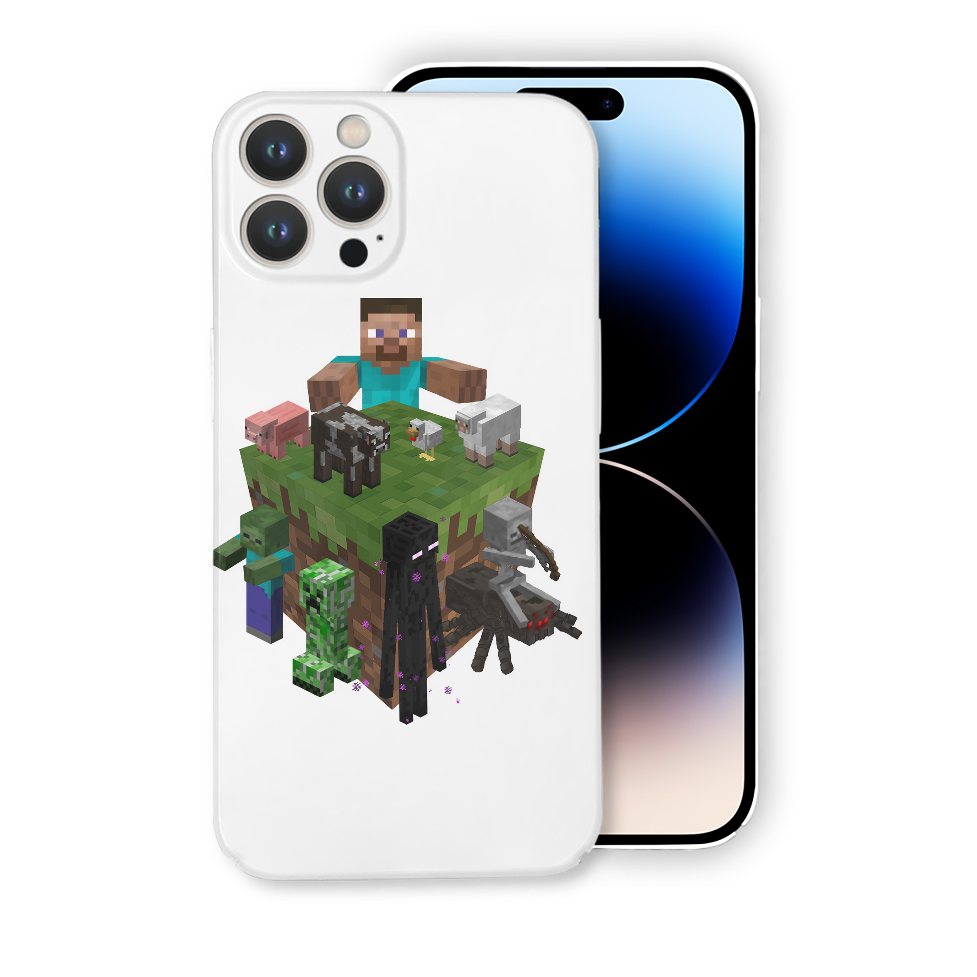 （画像用） マインクラフト ブロックの世界 Minecraft MC Block world 【iPhone 14シリーズ対応】ハードケース
